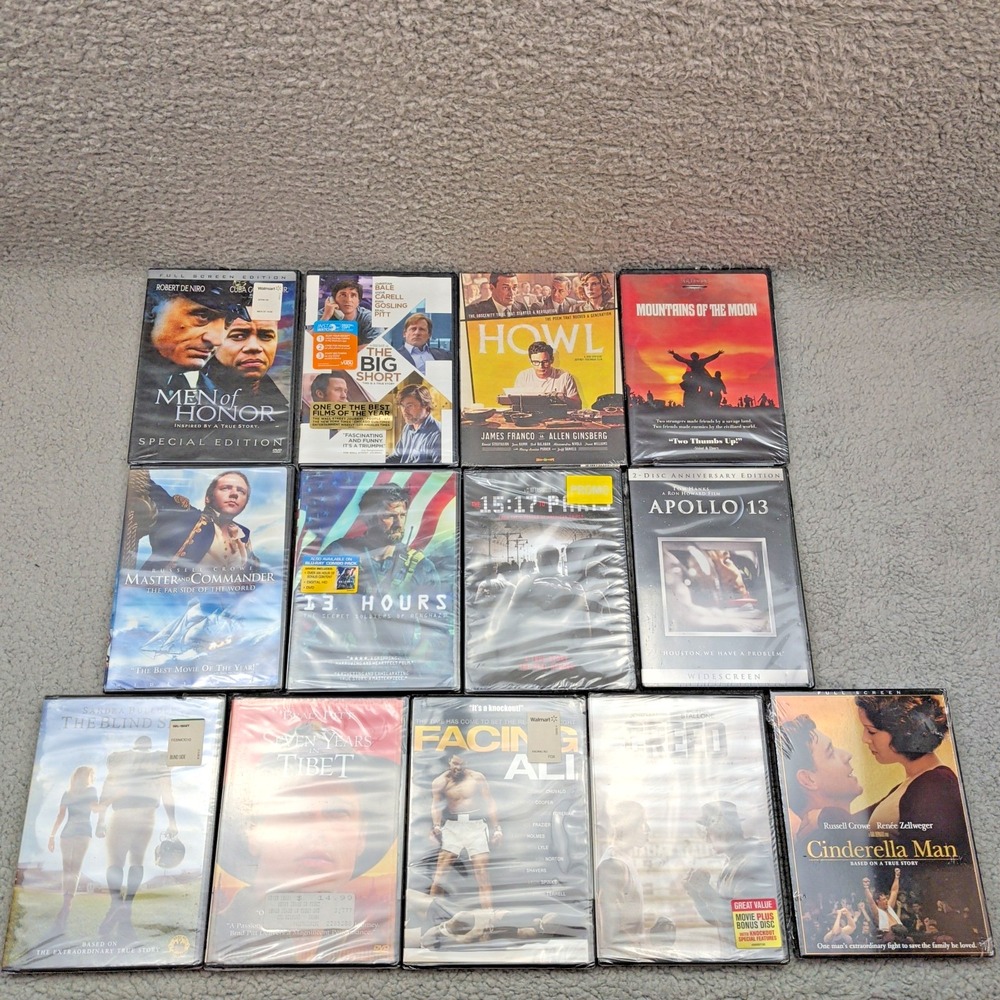 Lot of 13 True Story Historical Drama Movies New Sealed DVD Apollo 13 Blind Side